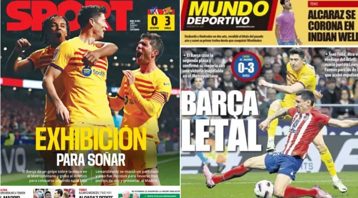 Newspaper headlines in Spain (screenshot)