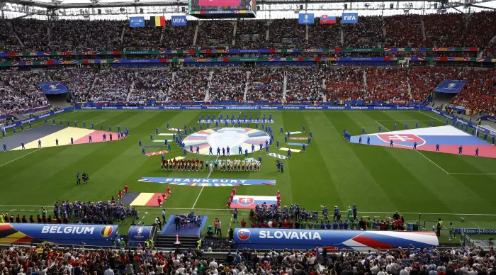 Final preparations for the match between Belgium and Slovakia (Reuters)