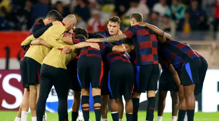 Barcelona in a final pep talk (Reuters)