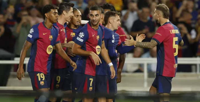 Barcelona players are happy (Reuters)