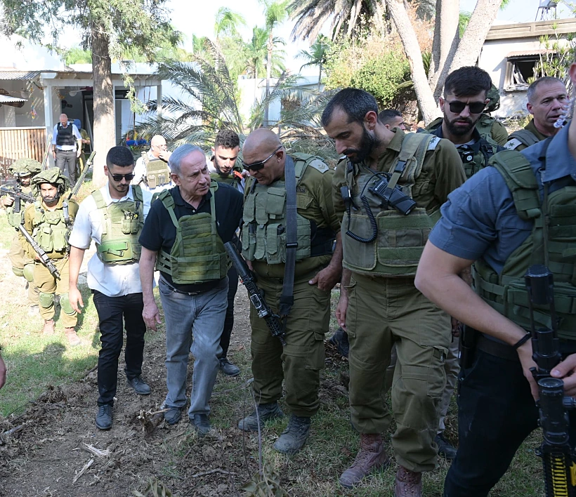 Netanyahu on a visit to the Gaza Envelope