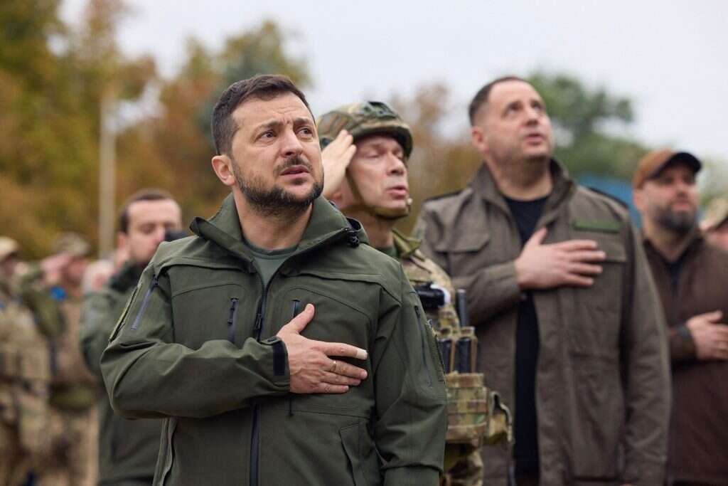 Volodymyr Zelensky in the liberated Isium. Photo: AFP