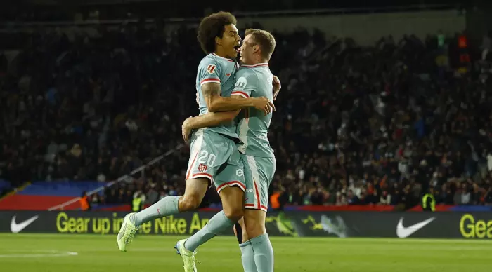 Alexander Sorluth celebrates with Axel Witsel (Reuters)