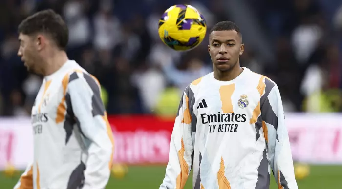 Kylian Mbappe in the warm-up (Reuters)