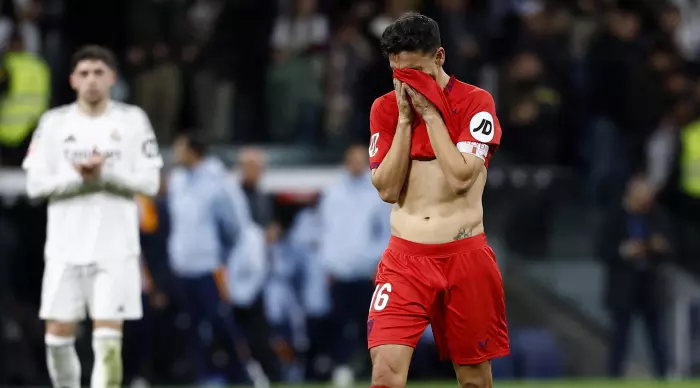 Jesus Navas cries at the end (Reuters)